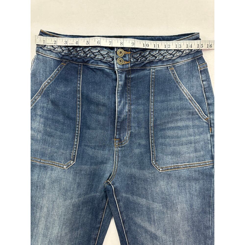 NWT La Joie Braided Waist Flare Jeans Size 10 Medium Wash Boho Wide Leg Denim - Picture 10 of 15